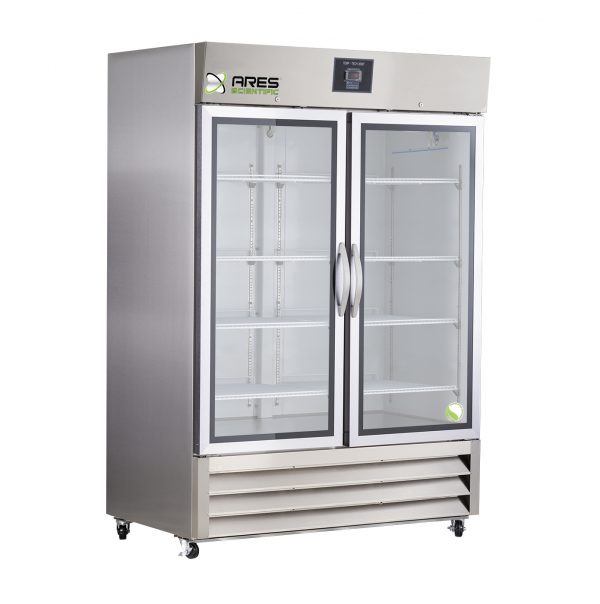 ARES 49 cu. ft. Double Swing Glass Door Stainless Steel Laboratory Refrigerator