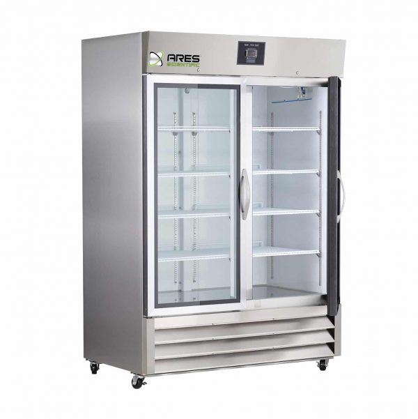 ARES 49 cu. ft. Double Swing Glass Door Stainless Steel Laboratory Refrigerator - Image 2