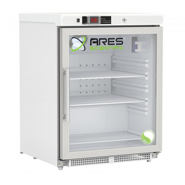 ARES 4.6 cu. ft. Glass Door Undercounter Built-in Pharmacy Refrigerator - ADA Compliant