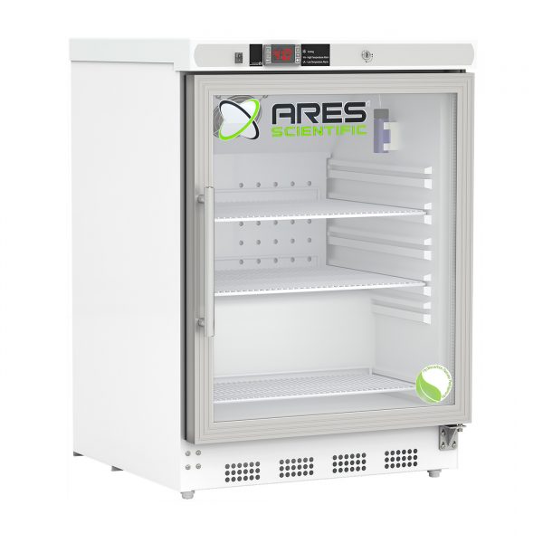 ARES 4.6 cu. ft. Glass Door Undercounter Built-in Pharmacy Refrigerator